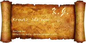 Kreutz János névjegykártya